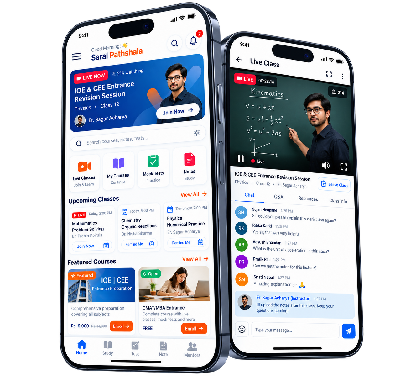 Saral Pathshala Mobile App Interface